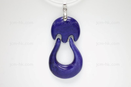 32x55mm Buffalo Bone Dangling Designer Bead Pendant, Natural Dyed [z1032]