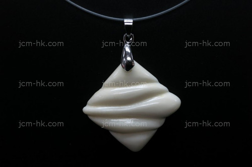 35X35mm Buffalo Bone Carved Designer Bead Pendant [z1442]