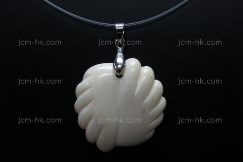 30x35mm Buffalo Bone Carved Designer Bead Pendant [z5022]