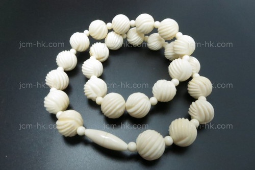 12mm Buffalo Bone Necklace 18" [z5286]