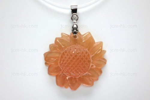 35X35mm Amber Horn Flower Designer Bead Pendant [z1616]