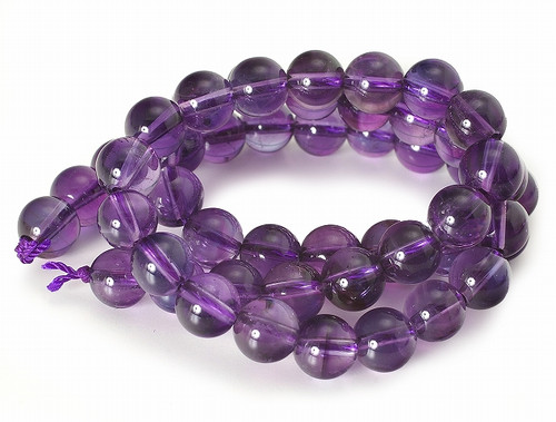 8mm Amethyst Crystal Round Beads 15.5" natural [8r6]