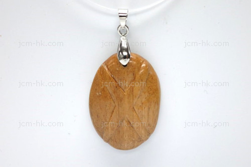 25X32mm Wood Carved Designer Bead Pendant [z1501]