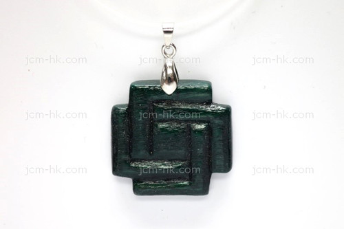 28X30mm Wood Carved Designer Bead Pendant [z1640]