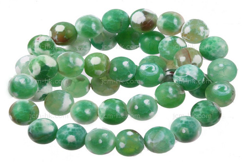 12mm Green Dot Agate Beads 15.5" dyed [12g5g]