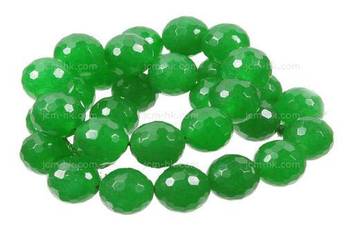 10mm Bean Jade Faceted Round Beads 15.5" [c10b70]