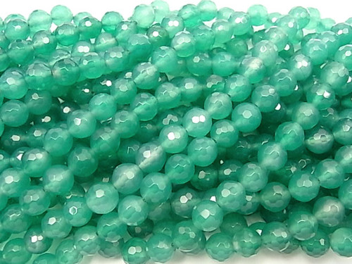 10mm Green Agate Faceted Round Beads 15.5" dyed [c10f13]