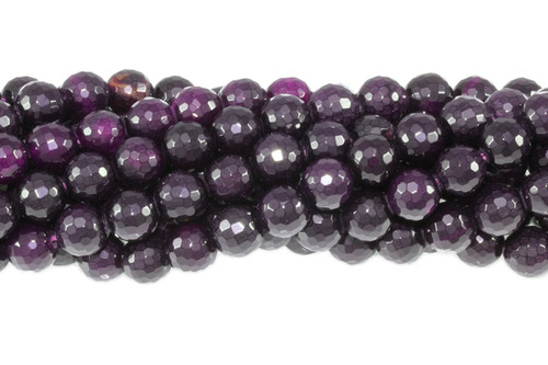 10mm Purple Agate Faceted Round Beads 15.5" dyed [c10f14]