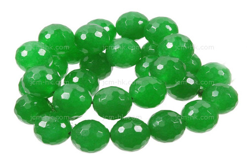 12mm Bean Jade Faceted Round Beads 15.5" dyed [c12b70]