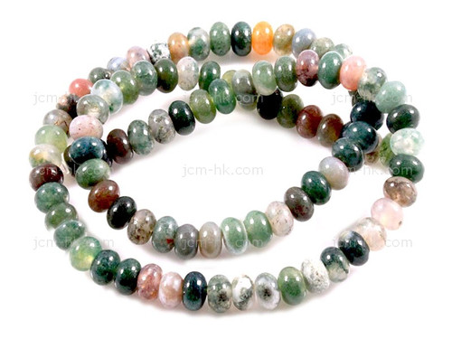 6mm Moss Agate Rondelle Beads 15.5" natural [h3d3-6]