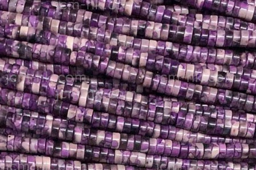 4mm Purple Line Agate Heishi Beads 15.5" dyed [h4f1p-4]