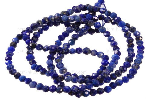 4mm Lapis Lazuli Faceted Round Beads 15.5" dyed [h5m3-4]