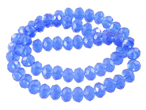 8x6mm Blue Quartz Faceted Rondelle Beads 15.5" synthetic [sc3a36]