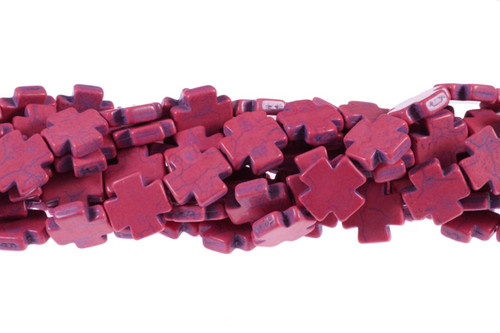 15x15mm Red Magnesite Torques Plus Beads 15.5" [t357r]