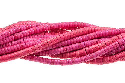 8mm Pink Magnesite Heishi Beads 15.5" [t547f]