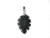 32mm Black Snowflake Obsidian Leaf Pendant [y219e]