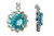 20mm Light Turquoise Round Rhinestone Pendant [y104f]