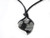 25mm Snowflake Obsidian Heart With Cord Necklace 36" [y311e]