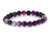 6mm Matte Purple Banded Agate Elastic Bracelet 7.5" dyed [b2f24m]