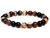 4mm Brown Banded Agate Elastic Bracelet 7.5" dyed [b1f25]