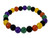 8mm Mix Agate & Jade Elastic Bracelet 7.5" dyed [b3s12]