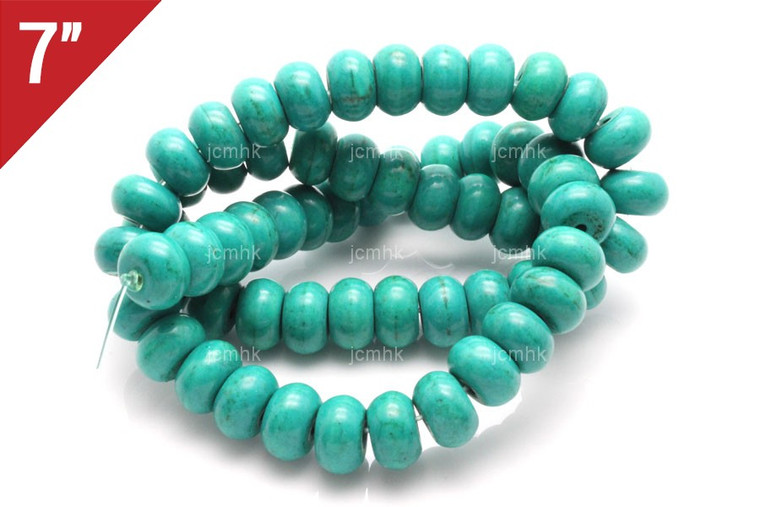 10mm Tibetan Turquoise Rondelle Loose Beads 7" [it3c10]