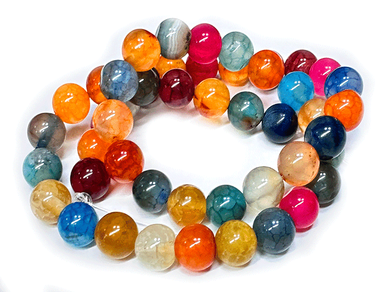 10mm Matte Rainbow Agate Round Beads 15.5" dyed [10f19m]