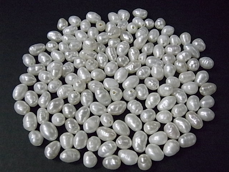 3-3.5mm Rice Freshwater Pearl 100pcs About 20-24", A Grade Lustre [p3bi]