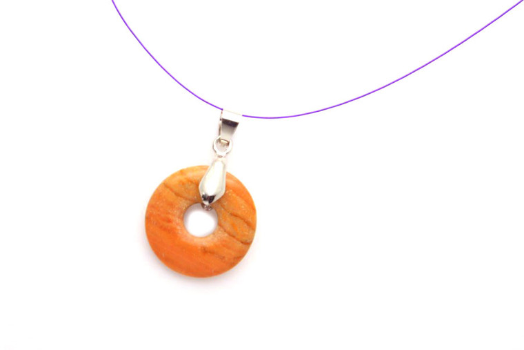 20mm Wood Agate Donut Pendant [y930bp]