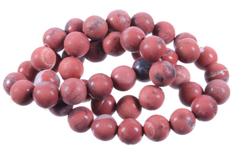 10mm Matte Red Jasper Round Beads 15.5" natural [10r12m]