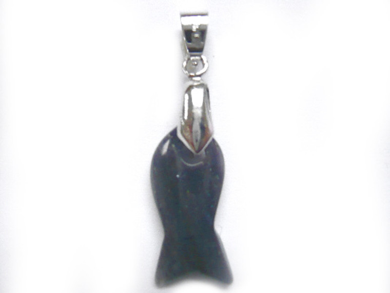 22mm Blue Goldstone Fish Pendant [y500f]