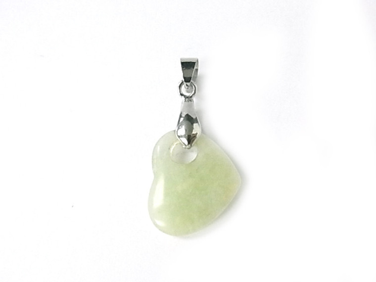 22mm New Jade Heart With Hole Pendant [y102m]