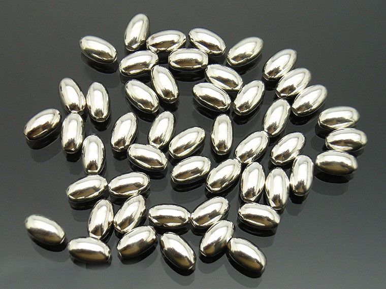 3x6mm Silver Plated Plastic Oval Beads About 200pcs. [y680a]