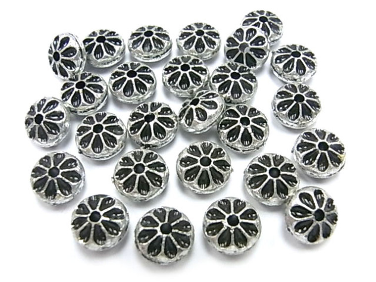5x9mm Silver Plated Plastic Rondelle Beads 40pcs [y510a]