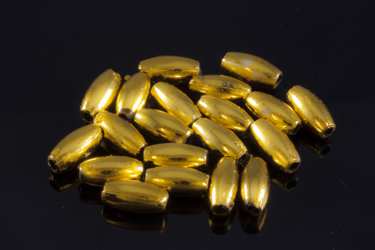 4x8mm Gold Plated Plastic Oval Beads About 100pcs. [y355a]
