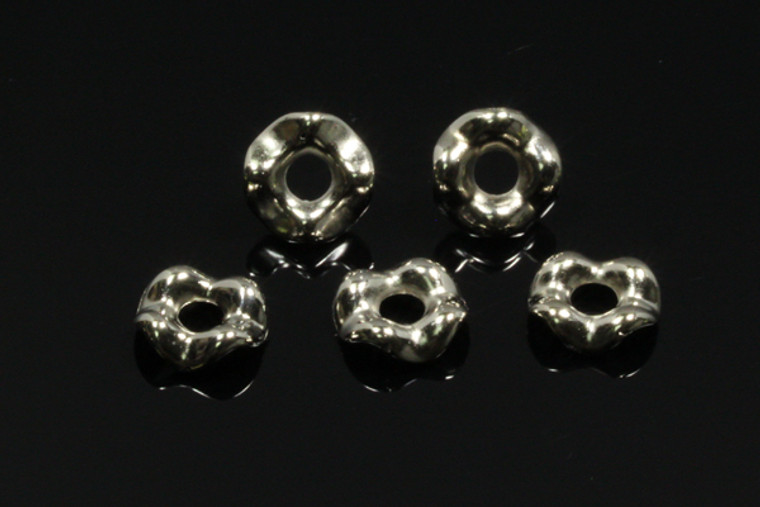 13x4mm Silver Plated Plastic Wave Beads About 30 pcs. [y519d]