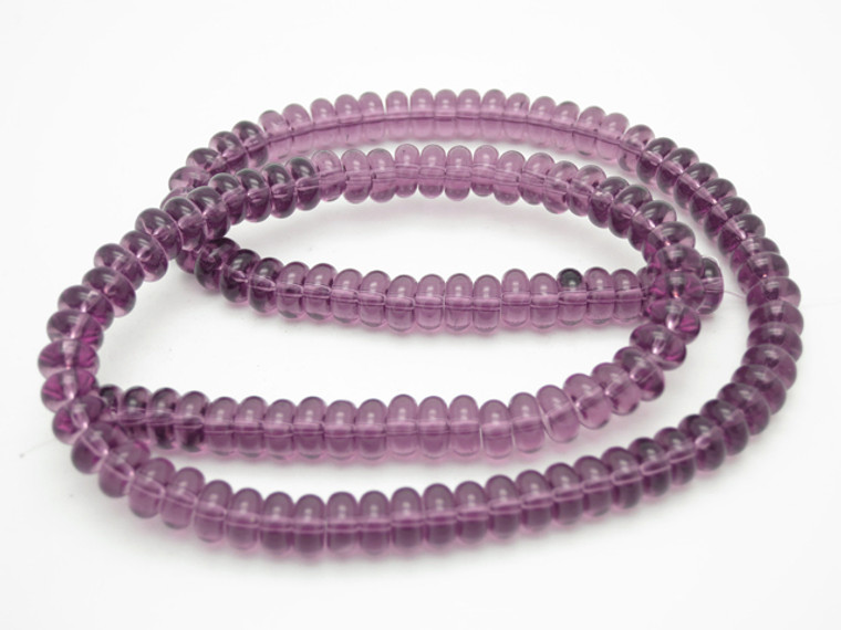 6mm Amethyst Rondelle Beads 15.5" synthetic [u93a6]
