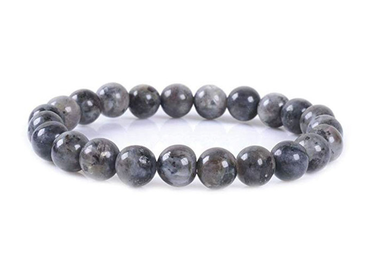 6mm Black Labradorite Elastic Bracelet 7.5" natural [b2d40]