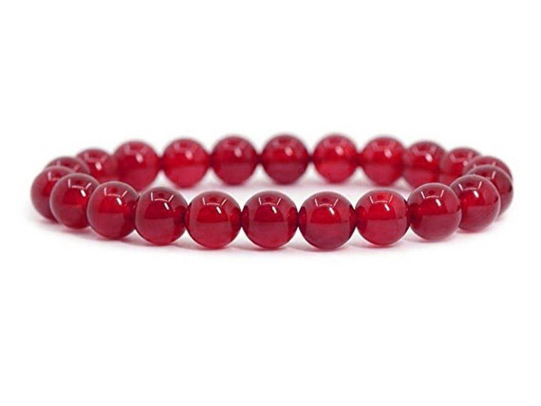 4mm Coral Quartz Elastic Bracelet 7.5" synthetic [b1a77]