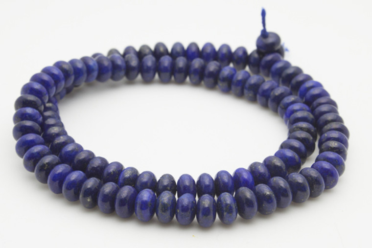 6mm Natural Lapis Lazuli Rondelle Beads 15.5" [m326]