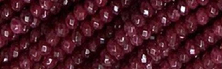 4mm Garnet Jade dyed Faceted Rondelle Beads 15.5" [v0336]