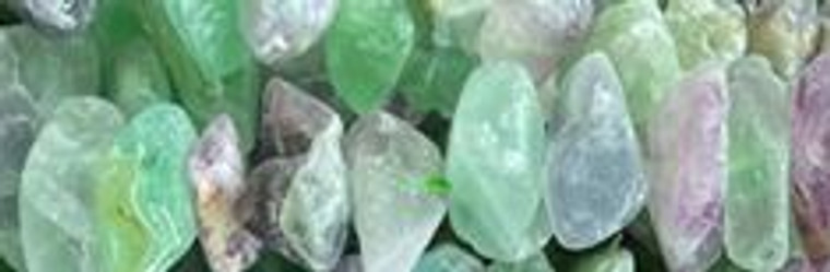 10-15mm Green Fluorite Nugget 15.5" [v1948]