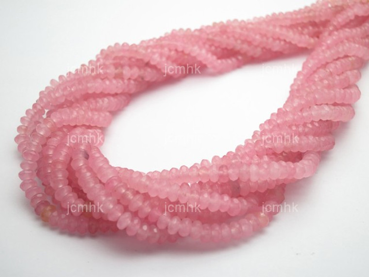 4mm Rhdoonite Jade Faceted Rondelle Beads 15.5" dyed. natural [sc1c54]