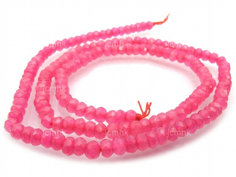 6mm Rhodonite Jade Faceted Rondelle Beads 15.5" dyed [sc2c54]