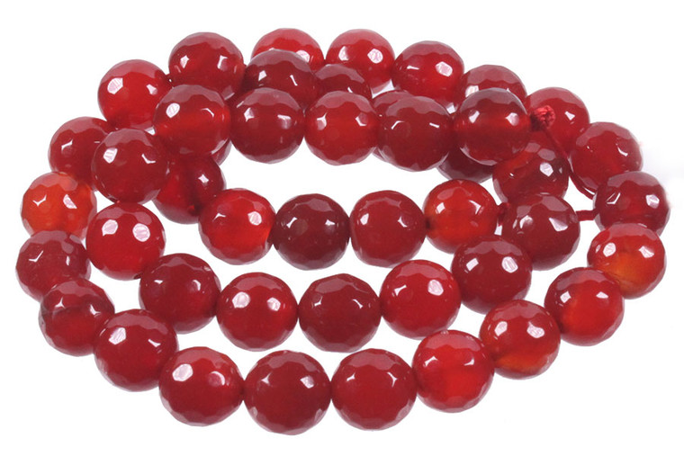 8mm Red Agate Faceted Round Beads 15.5" heated [c8f10]