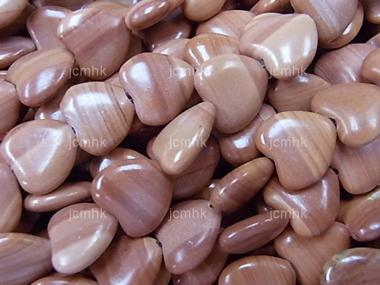 12mm Red Malachite Puff Heart Beads 15.5" natural [s6a17-12]