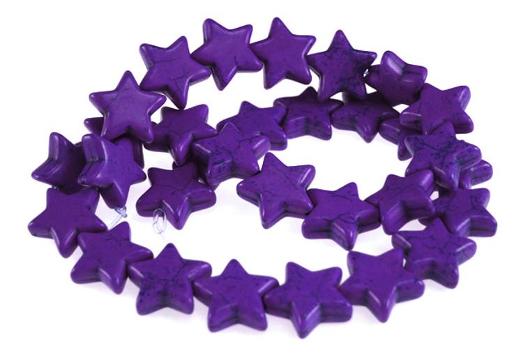 12mm Purple Magnesite Star Beads 15.5" [t472p]