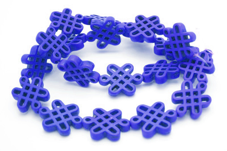 15x20mm Lapis Magnesite Knot Beads 15.5" [t474l]
