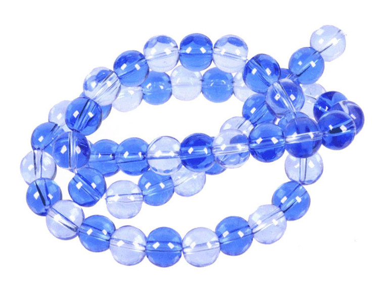 6mm Dark & Light Blue Quartz Round Beads 15.5" synthetic [6x27]