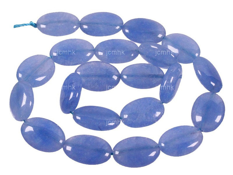 13x18mm Sky Jade Puff Oval Beads 15.5" dyed [s7b75]
